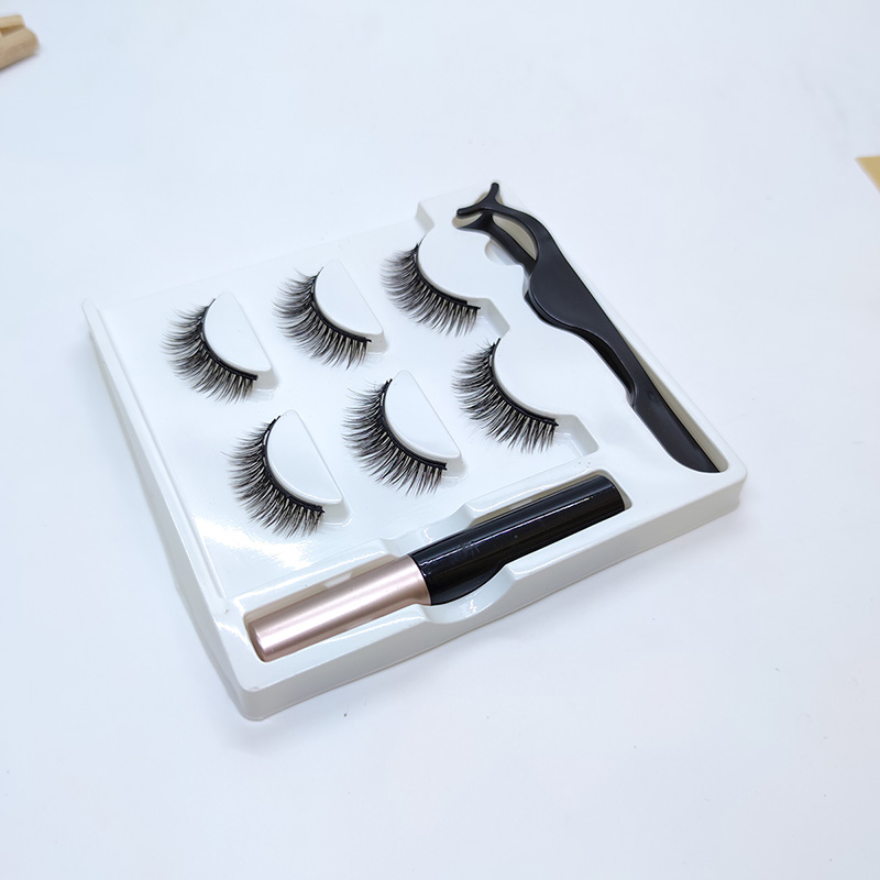 3 pary magnetycznych rzęs z wodoodpornym magnetycznym eyelinerem