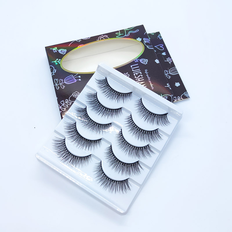 5 par 3D Faux Mink Rzęsy Ręcznie Objętość Puszystych Dramatycznych Rzęs
