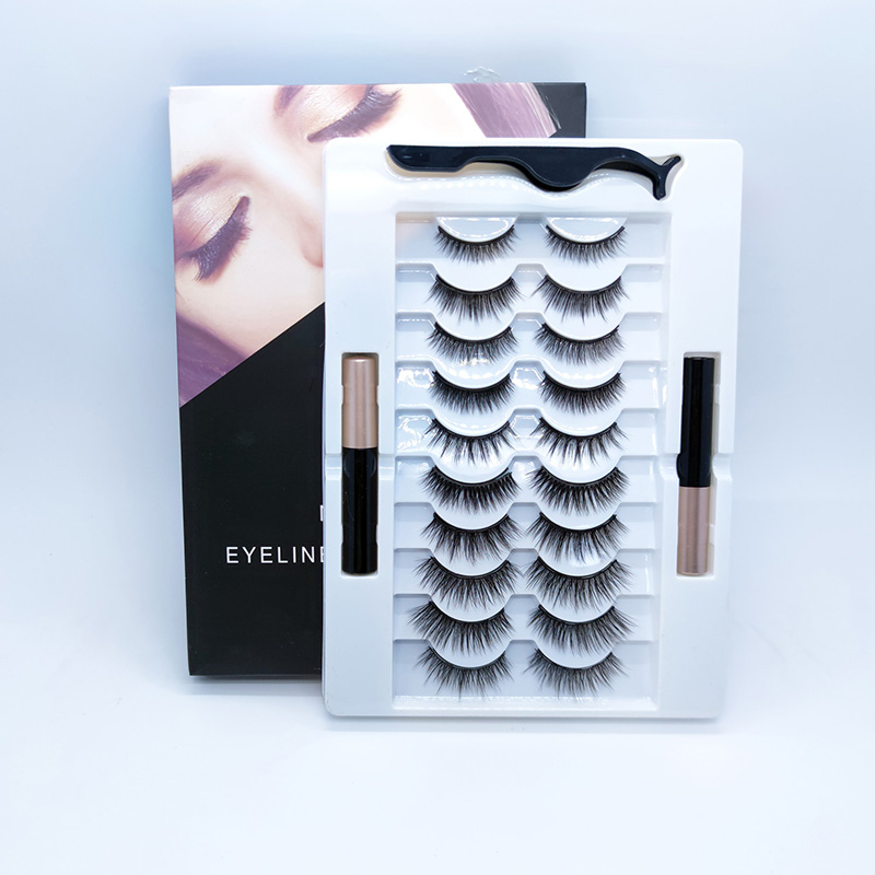Zestaw magnetycznych eyelinerów do rzęs 6D Naturalnie wyglądające opakowanie 10 par